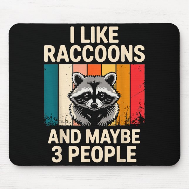 Cool Raccoon Design For Men Women Kids Racoon Racc Mouse Pad (Front)