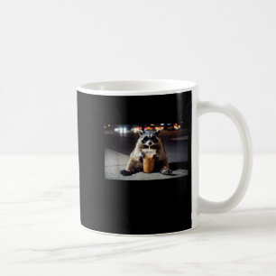 Cool raccoon drinking iced coffee at night funny mug