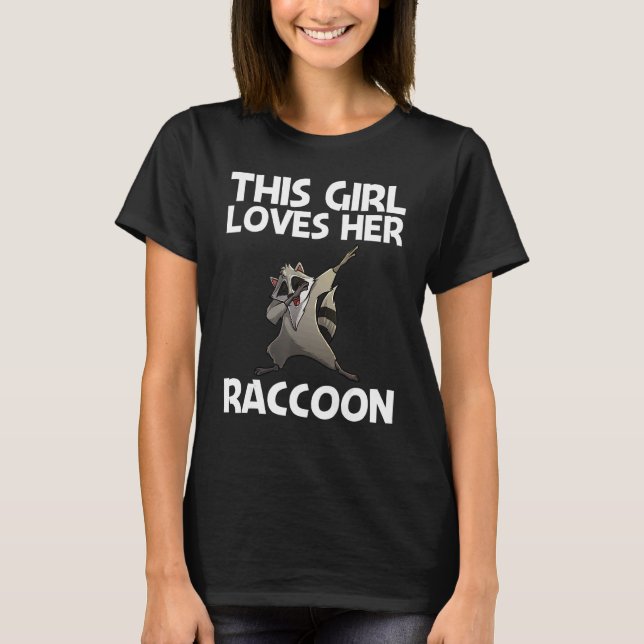 Cool Raccoon For Girls Kid Trash Panda Animal Wild T-Shirt (Front)