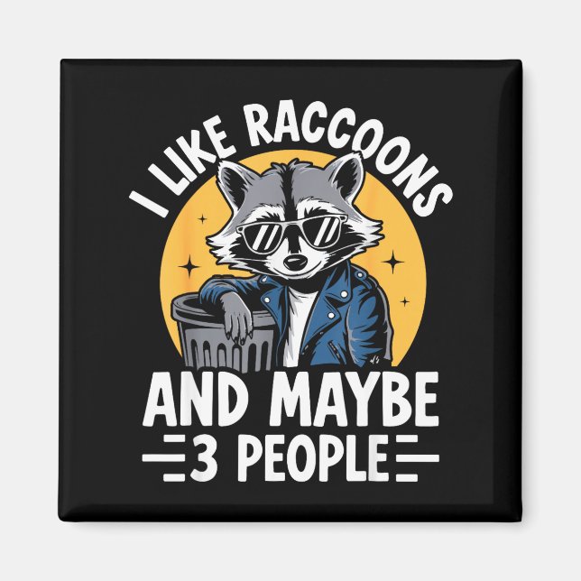 Cool Raccoon Tee For Men Women Kids Racoon Raccoon Magnet (Front)