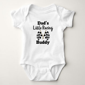 Cool race car flag Dad's little racing buddy Baby Bodysuit