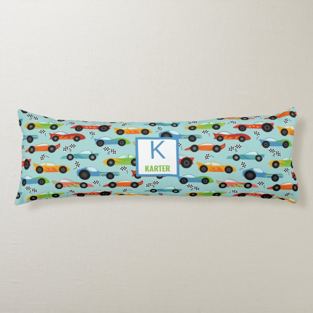Cool Race Cars Personalised Kids Body Cushion (Front)