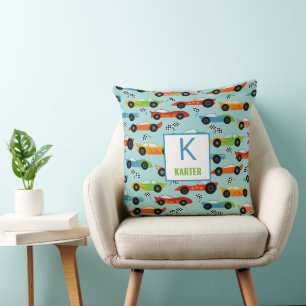 Cool Race Cars Personalised Kids Cushion