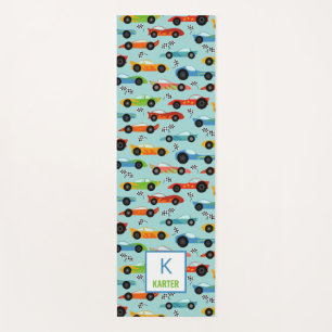 Cool Race Cars Personalised Kids Yoga Mat