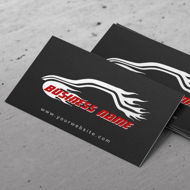Cool Racing Car Carbon Fibre Auto Business Cards (Creator Uploaded)