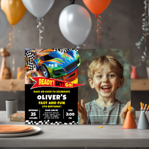 Cool Racing Car Party for Children Invitation