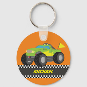 Cool Racing Green Monster Truck for Racer Boys Key Ring