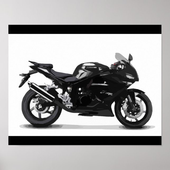 COOL RACING SPORTS BLACK MOTORCYCLE 297090 motorbi Poster (Front)