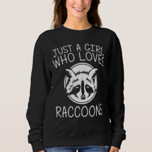 Cool Racoon Art For Girls Kids Ringtail Trash Pan Sweatshirt