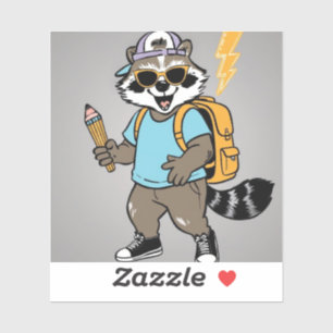 Cool Racoon Back to School Stickers