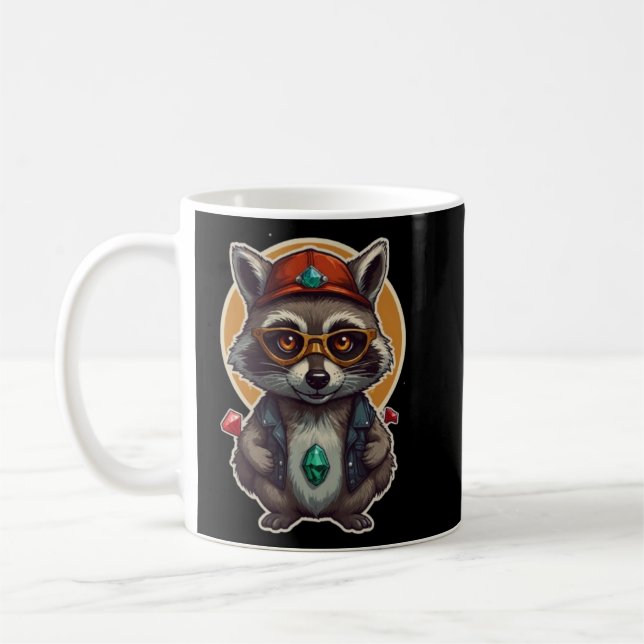 Cool Racoon Buddy Coffee Mug (Left)