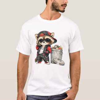 Cool Racoon Chilling K-Pop T-Shirt