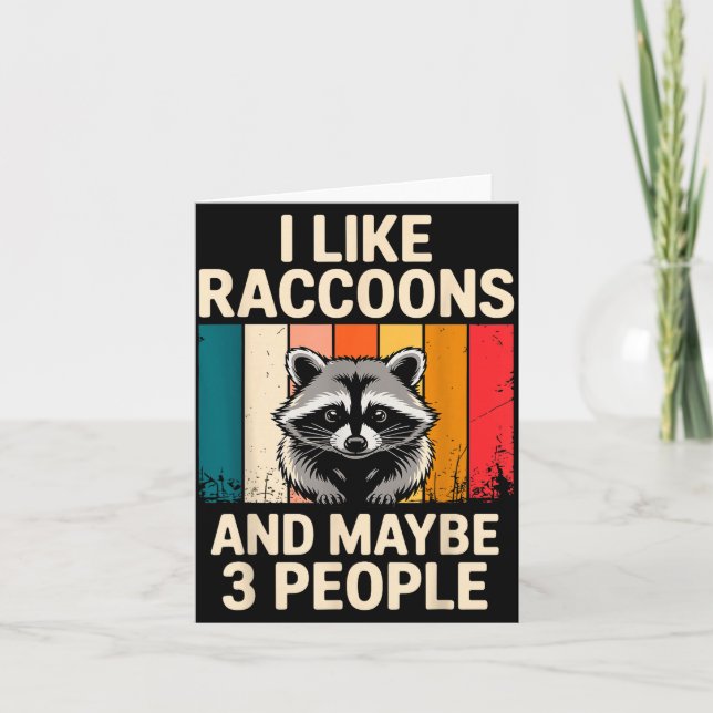 Cool Racoon Design For Men Women Kids Racoon Racc Card (Front)