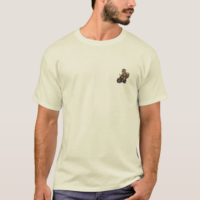 Cool Racoon Rider T-Shirt (Front)