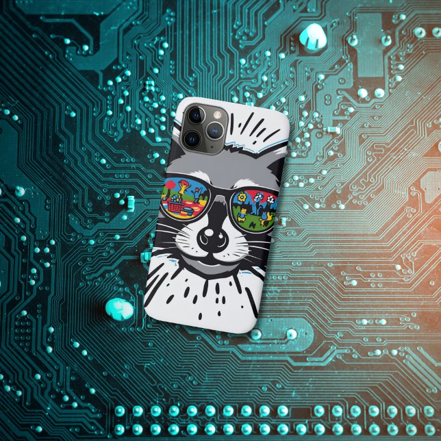 Cool Racoon Sunglasses Colourful Art Design Case-Mate iPhone Case (Creator Uploaded)