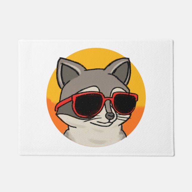 Cool Racoon with sunglasses   Doormat (Front)