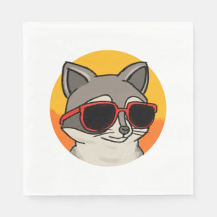 Cool Racoon with sunglasses Napkin