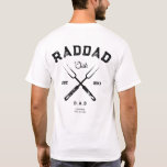 Cool Rad Dad Grill Club Funny Father's Day BBQ T-Shirt<br><div class="desc">Looking for a personalised and fun gift for Father's Day? Check out the Cool Rad Dad Grill Club Funny Father's Day stylish BBQ t-shirt, which can be customised to include your dad's name and the year he became a father. This adds a personal touch and makes the t-shirt unique to...</div>