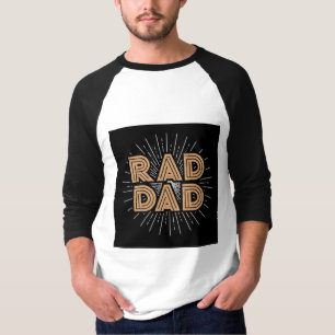 Cool Rad Dad White Brown Black Father's Day T-Shirt
