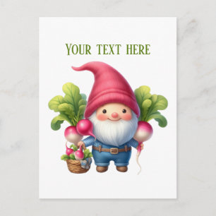 Cool radish gnome customizable postcard