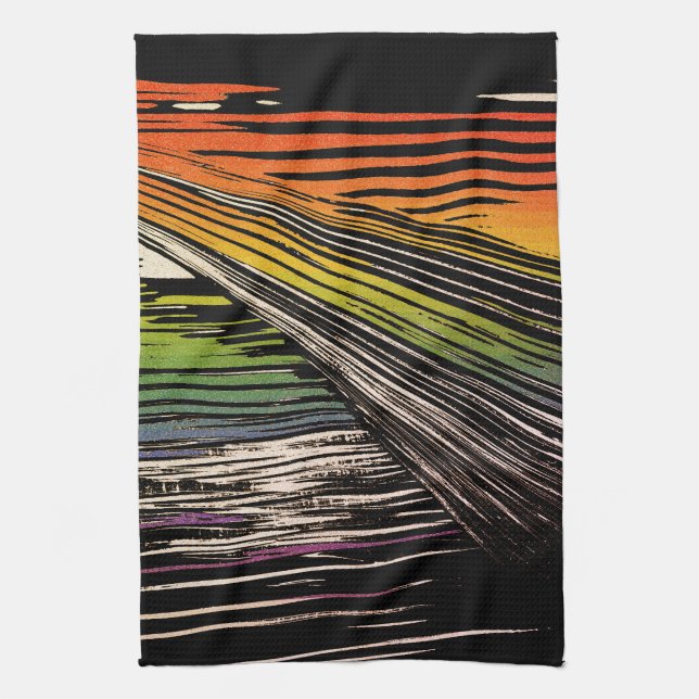 Cool Rainbow Bandanna Tea Towel (Vertical)