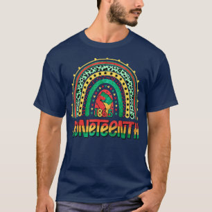 Cool Rainbow Black African American Freedom Day Ju T-Shirt