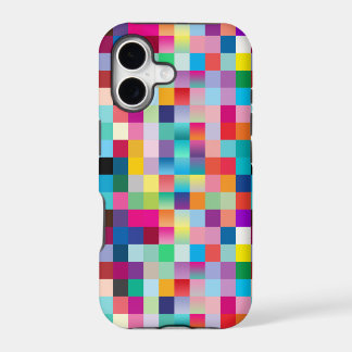 Cool Rainbow Colours Mosaic Geometric Pixel Patter