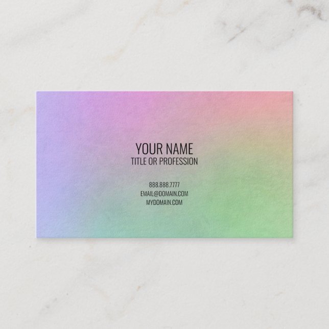 Cool Rainbow Design Print Custom Personalised Business Card (Front)