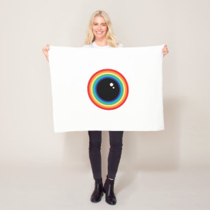 Cool Rainbow Eyeball Fleece Blanket