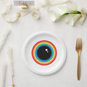 Cool Rainbow Eyeball Paper Plate