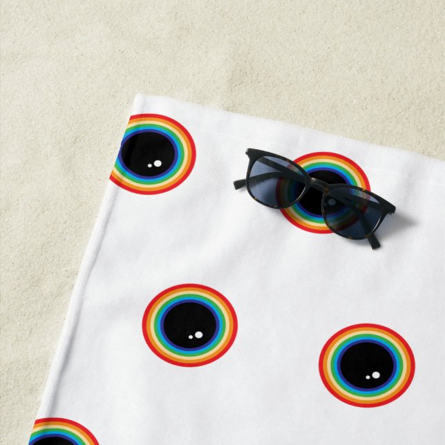 Cool Rainbow Eyes Beach Towel (In Situ)