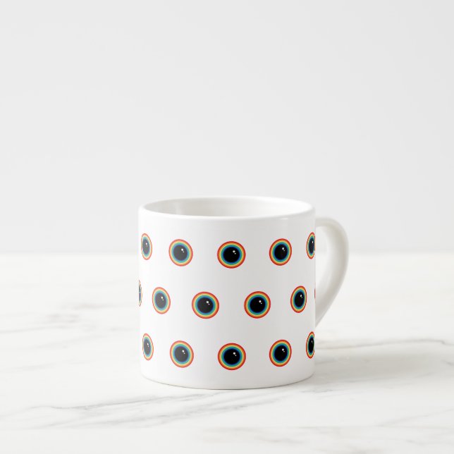 Cool Rainbow Eyes Espresso Cup (Front Right)