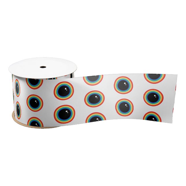 Cool Rainbow Eyes Satin Ribbon (Spool)