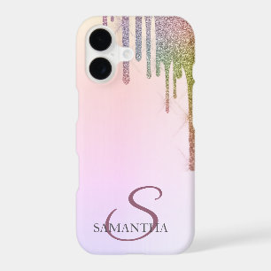 Cool Rainbow Glitter Drips Ombre