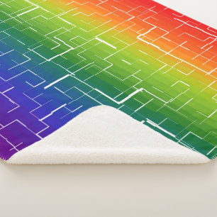 Cool Rainbow Pattern Sherpa Blanket