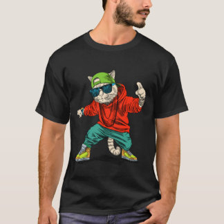 Cool Rapper Cat Streetwear Vibes retro T-Shirt