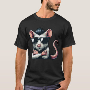 Cool rat mouse sunglasses 50s 60s hairstyle T-Shirt