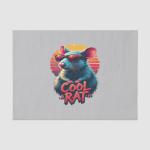 Cool Rat with Sunglasses Retro Sunset Design Tissue Paper