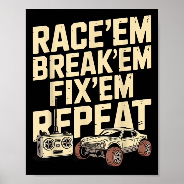 Cool Rc Racing Art For Men Women Remote Control Rc Poster (Front)