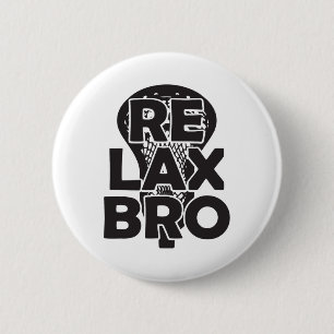 Cool Re Lax Bro Funny Lacrosse Player Team Funny L 6 Cm Round Badge