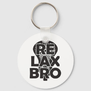 Cool Re Lax Bro Funny Lacrosse Player Team Funny L Key Ring