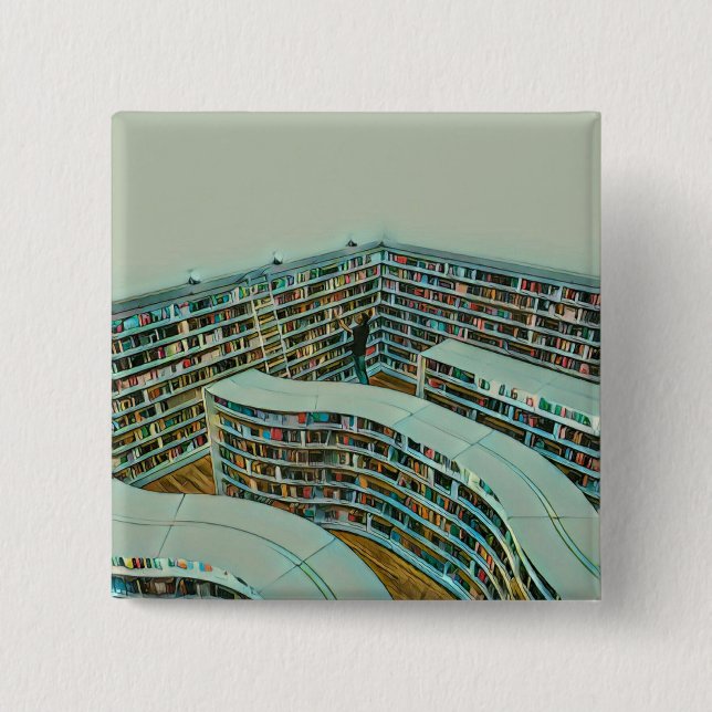 Cool reading lover gift 15 cm square badge (Front)