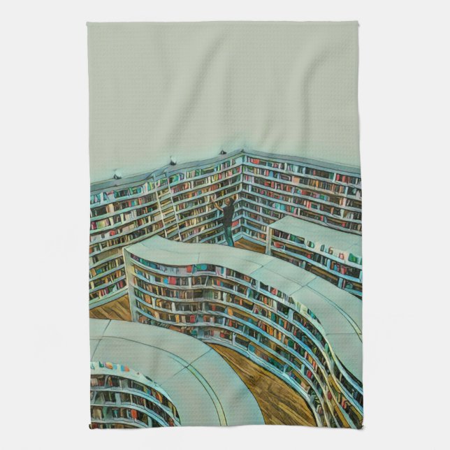 Cool reading lover gift tea towel (Vertical)