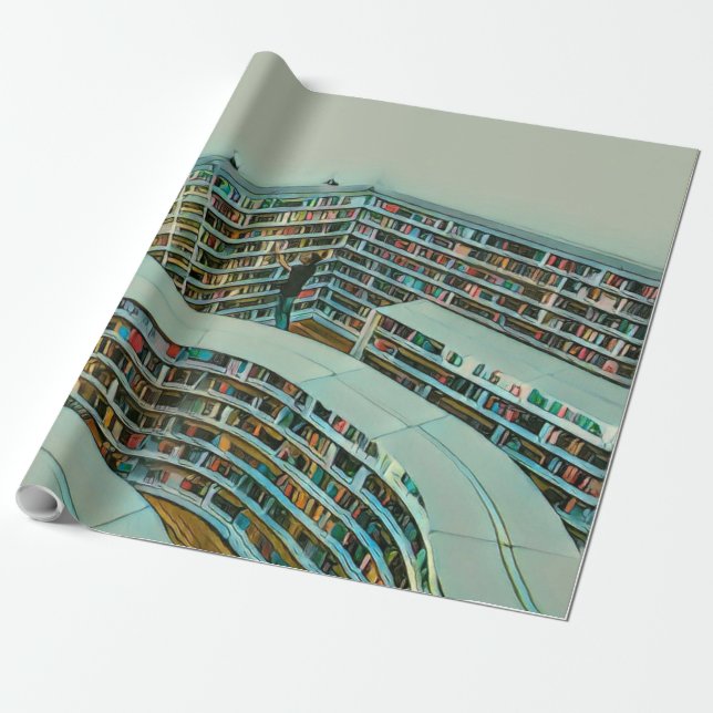 Cool reading lover gift wrapping paper (Unrolled)