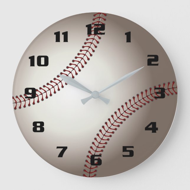 Cool Realistic Baseball Large Clock (Front)