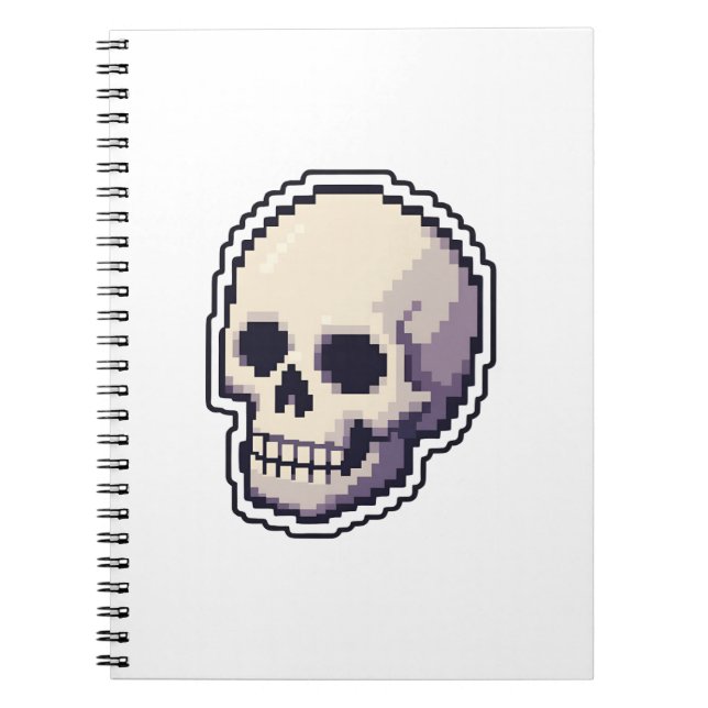 Cool ReCool Retro Pixel Art Skull iPad Smart Cover Notebook (Front)