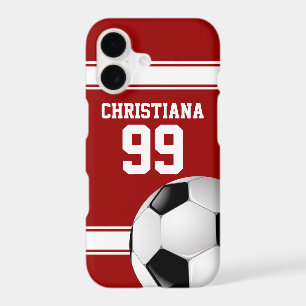 Cool Red and White Stripes Jersey Soccer Ball