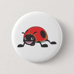 Cool Red Baby Ladybug Cartoon 6 Cm Round Badge
