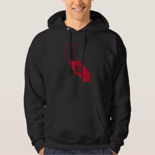 Cool Red California State Outline San Francisco Ci Hoodie