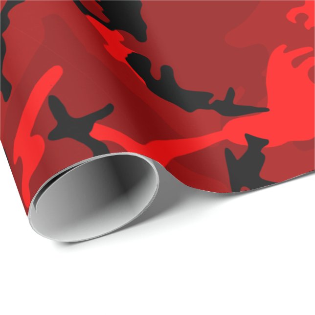Cool Red Camo Wrapping Paper (Roll Corner)